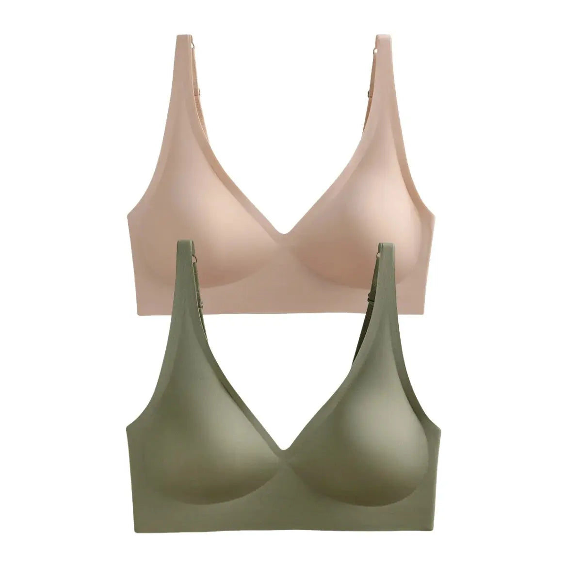 AuroraLuxe 2 Piece Seamless Wireless Push Up Bras Set With Soft Padding For All Day Comfort And Invisible Fit