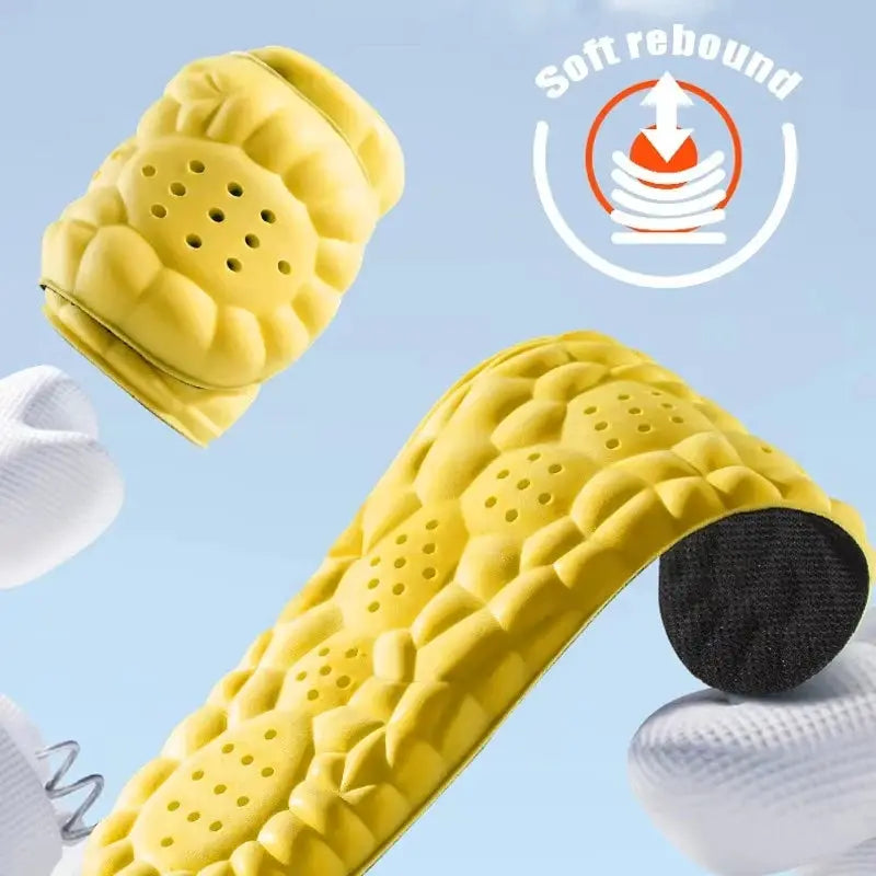 4D Cloud Technology PU Sole Insoles For Shoes Soft Breathable Shock Absorption Cushion Running Orthopedic Care