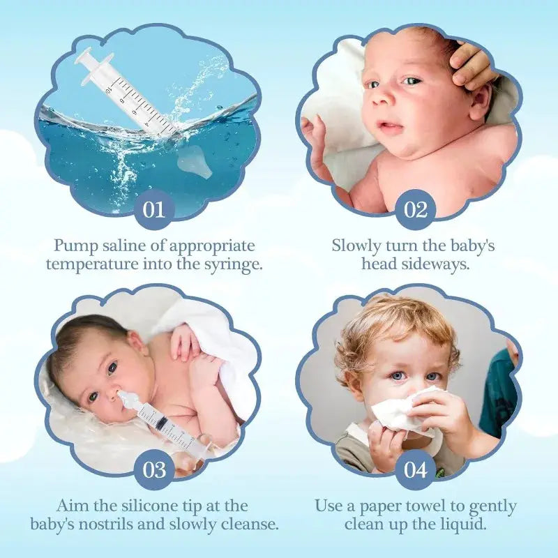 Dual Capacity 10Ml 20Ml Baby Nasal Aspirator Syringe Nose Cleaner Rhinitis Nasal Washer Irrigator Needle For Children