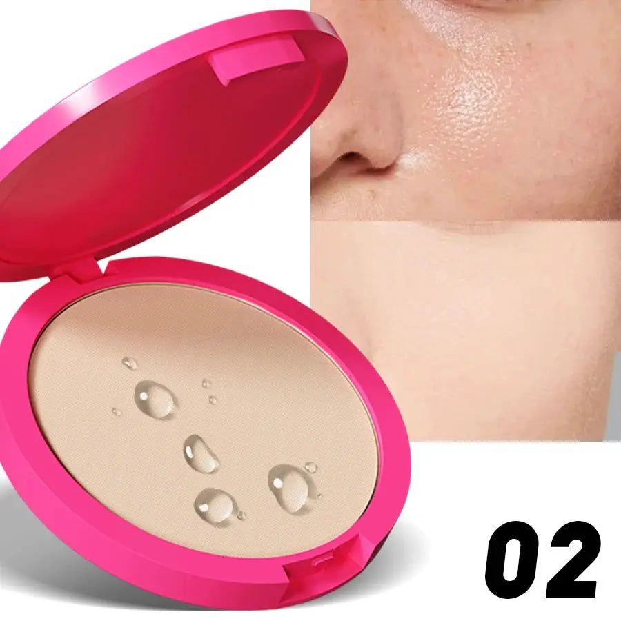 Kafurux Natural Matte Pressed Powder Oil Control Brighten Whitening Foundation Compact Concealer Makeup