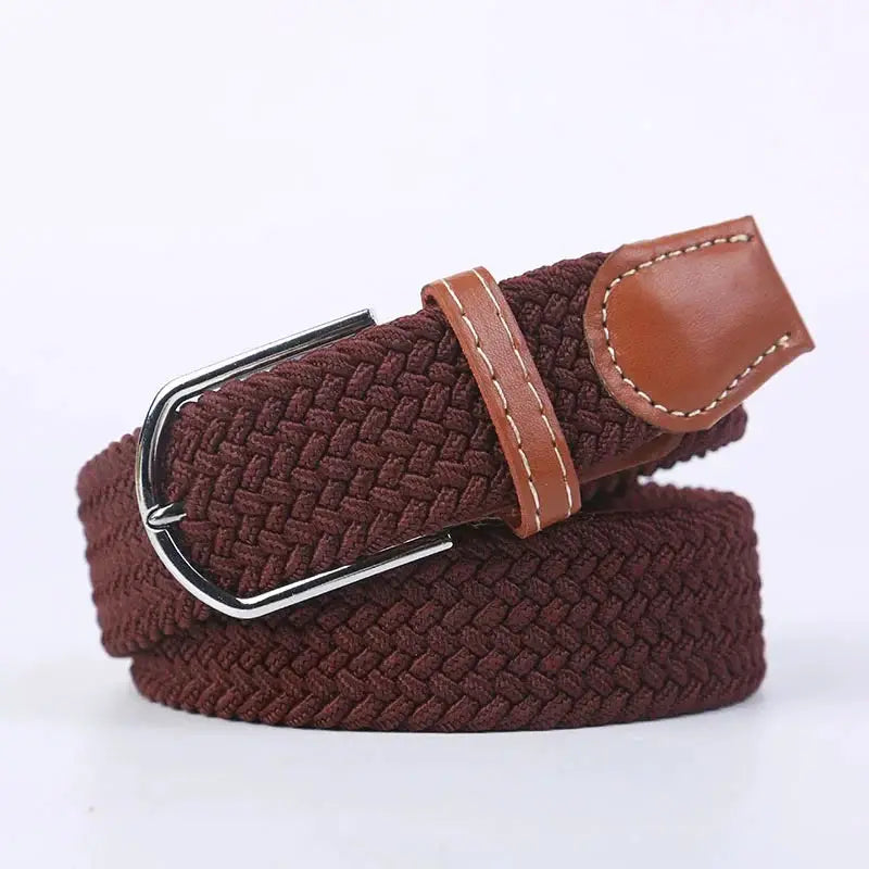 UrbanFlex Unisex Knitted Pin Buckle Belt Elastic Braided Canvas Stretch For Comfortable Jeans Wear