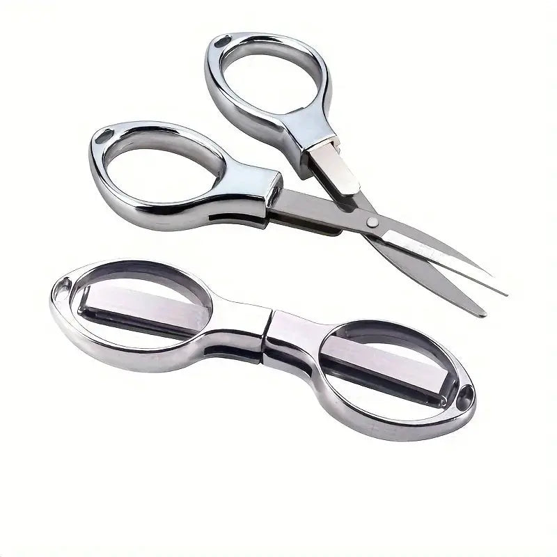 1 Piece Versatile Stainless Steel Folding Scissors Retractable Portable for Travel Outdoor Daily Needs