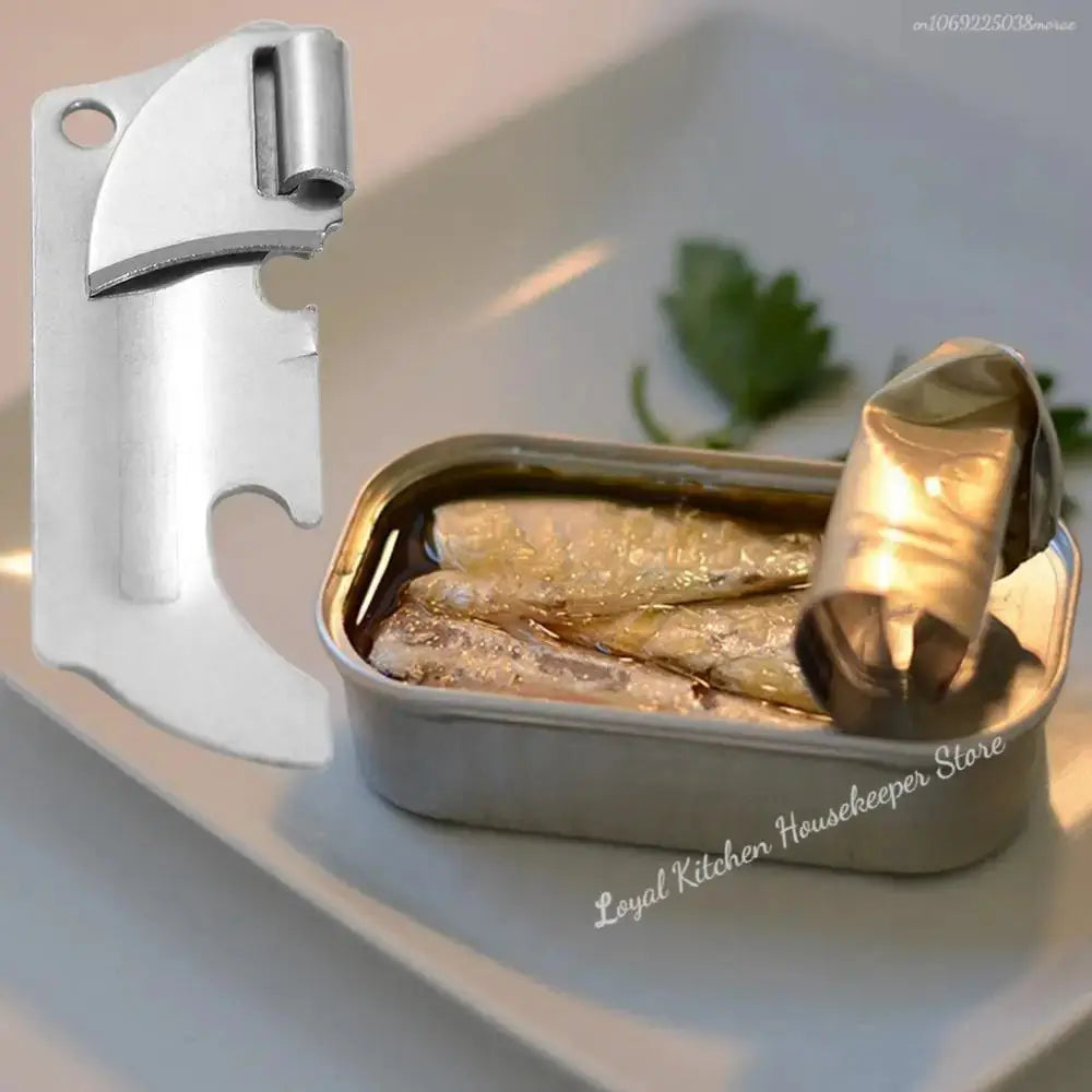 Stainless Steel Can Opener 2in1 Folding Bottle Opener Multifunctional Durable Kitchen Gadget