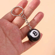 25mm Black 8 Ball Billiard Keychain Resin Pendant Mini Ball Decorative Jewelry Gift