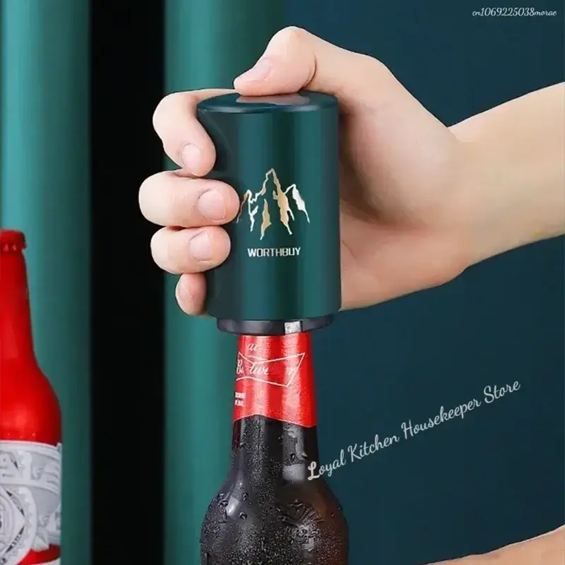 Magnetic Automatic Beer Bottle Opener Stainless Steel One Hand Operation Portable Bar Gadget For Quick Bottle Opening