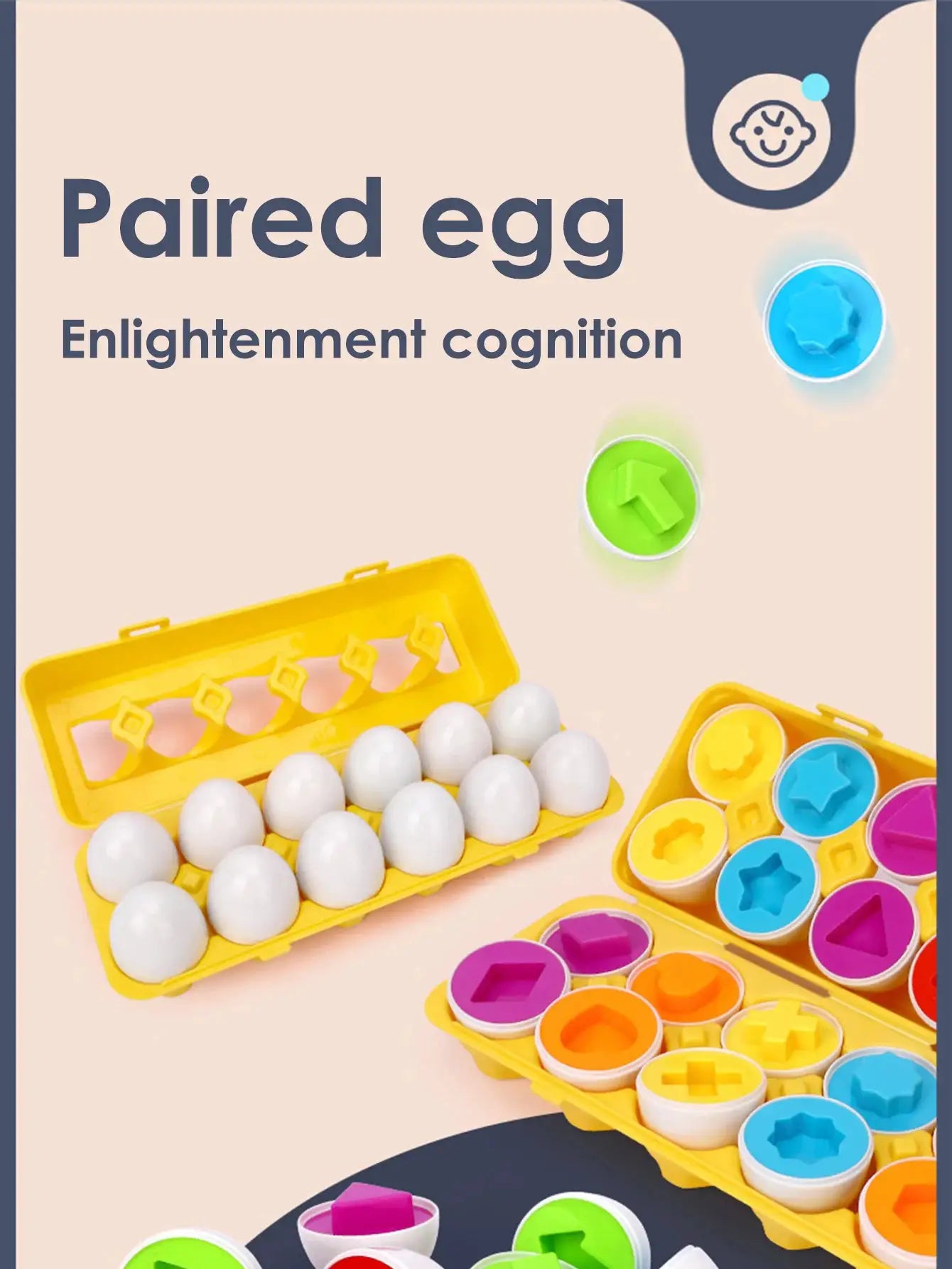 6 Pcs Baby Smart Eggs Montessori Educational Toys For Children Color Shape Matching Recognize Toddler Learning
