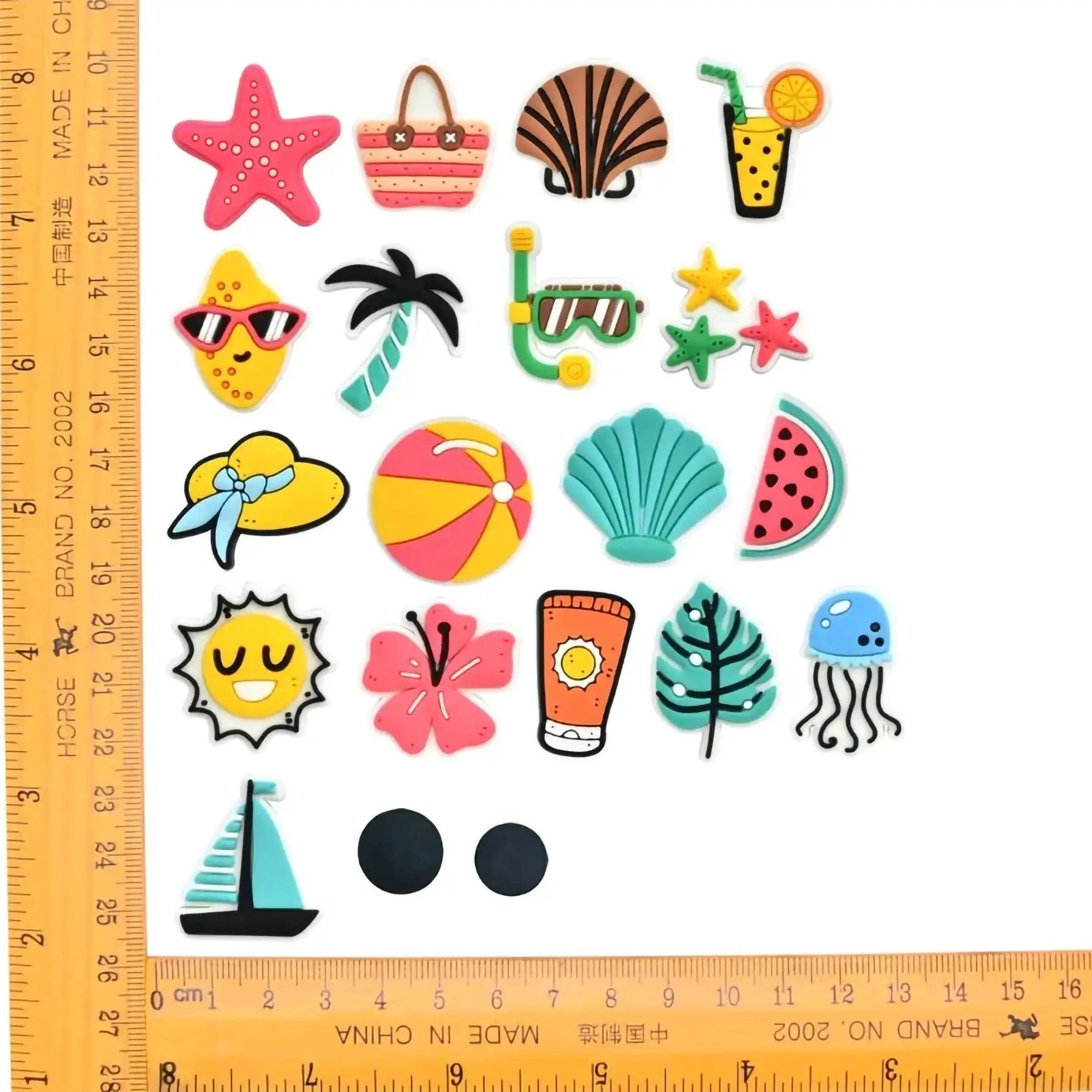 18 Pieces Rubber Bag Accessories Random Pairing Decorative Buckles for Women Beach Tote Handbag Summer Decoration