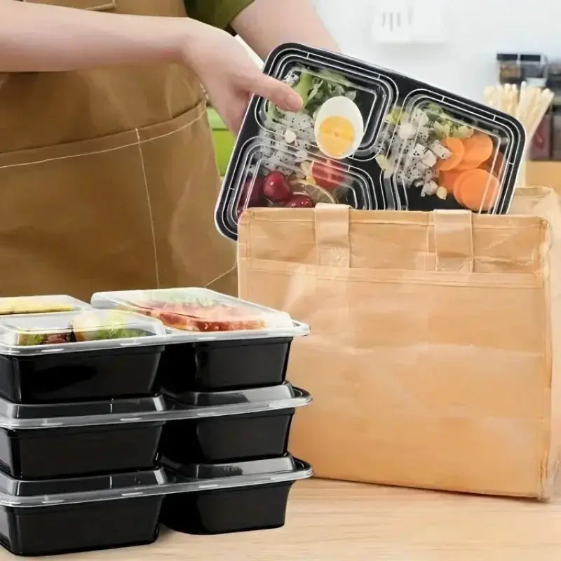 EverFresh Disposable Food Boxes With Lids Microwave Safe Durable Stackable Storage Containers Ten Pack