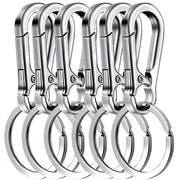 Six Piece Metal Carabiner Clip Keychain Set For Car Keys And Home Keys Organizer