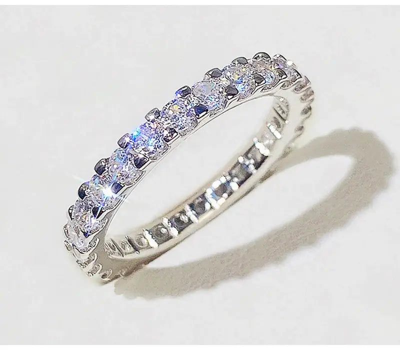 So-Bling S925 Sterling Silver eternity ring for women with cubic zirconia stones