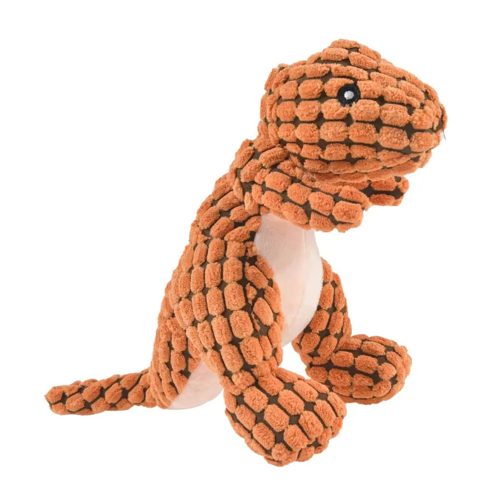 Interactive Plush Dinosaur Dog Toy for Small Dogs and Cats Durable Fleece Chew Toy