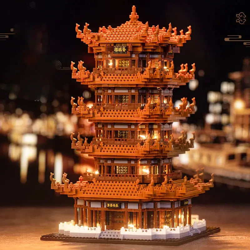 Yellow Crane Tower Building Blocks Set For Kids Educational Toy For Boys And Girls