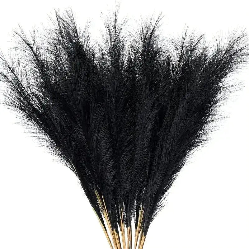 Five Pieces 42cm Artificial Pampas Grass Plumes For Wedding Props And Boho Home Decoration