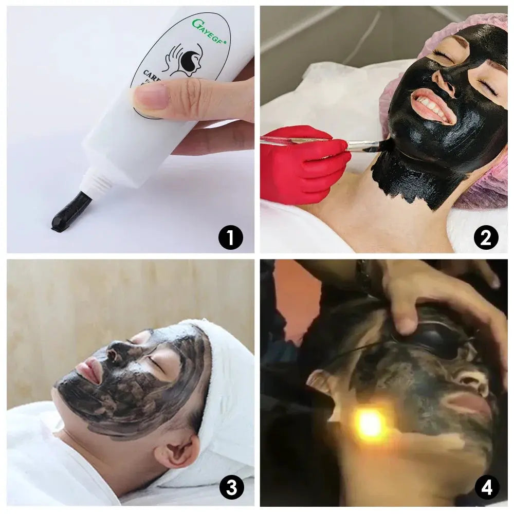 Carbon Gel Black Face Cream Mask For Deep Cleaning And Whitening With Laser And Nano Light Toner Skin Rejuvenation Tool