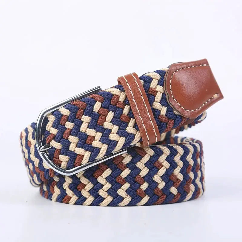 UrbanFlex Unisex Knitted Pin Buckle Belt Elastic Braided Canvas Stretch For Comfortable Jeans Wear