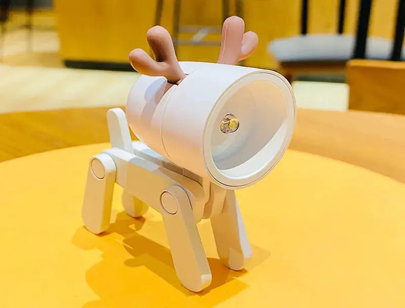LED mini night light deer desk lamp, white plastic, foldable desk ornament