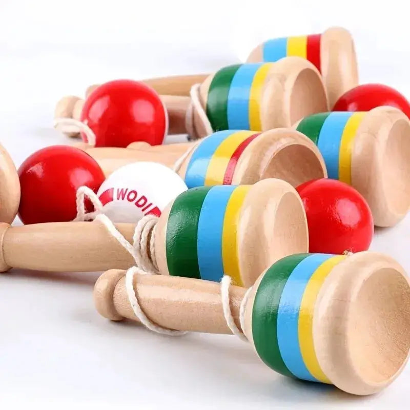 Montessori Wooden Skill Cup and Throw Ball Set Educational Toy for Motor Skills and Cognitive Development