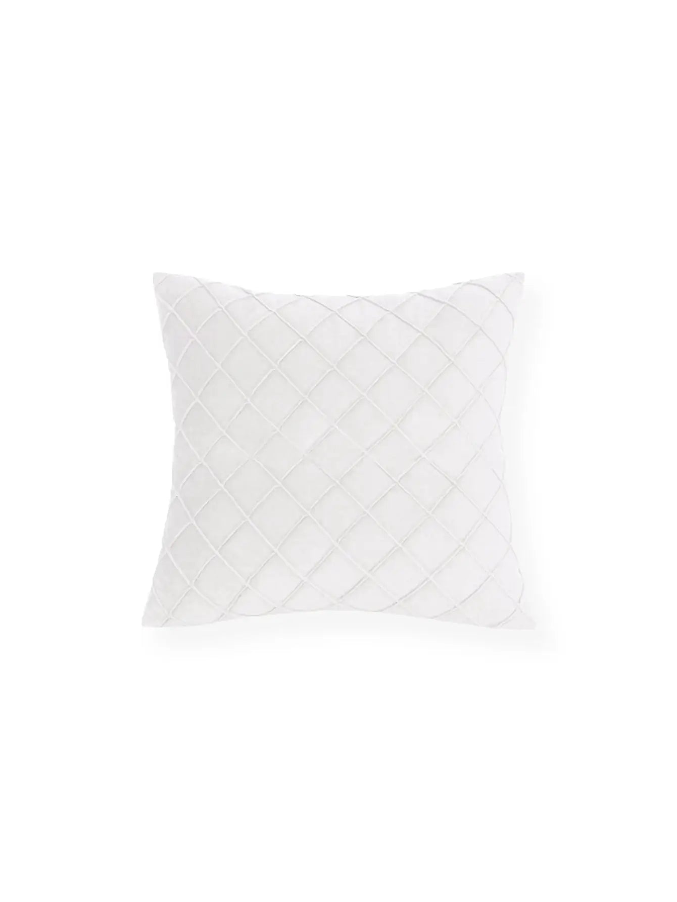 Geometric velvet cushion cover in white, 45x45cm, for living room sofa decor