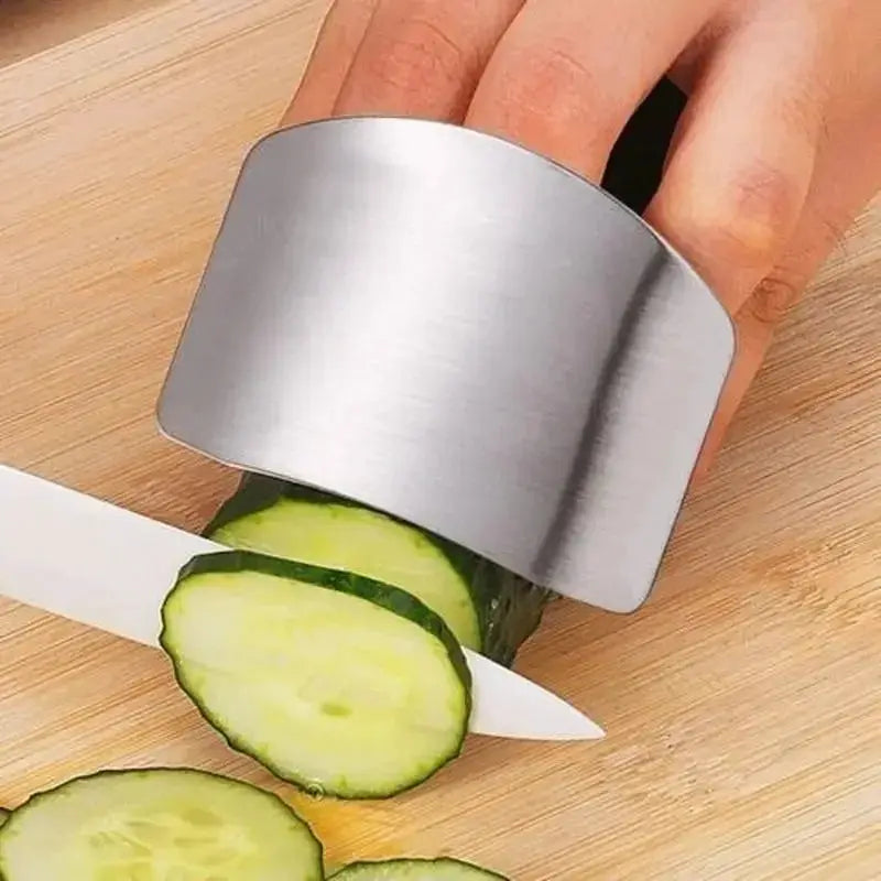 Stainless Steel Finger Protector For Kitchen Knife Slicing Guard Keeps Fingers Safe During Chopping