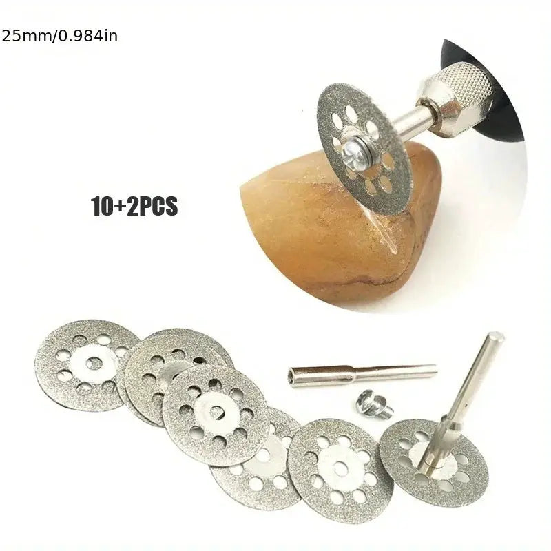 12 Piece Set 22mm HSS Cutting Discs For Dremel Rotary Tool Metal Cut Off Circular Saw Blades