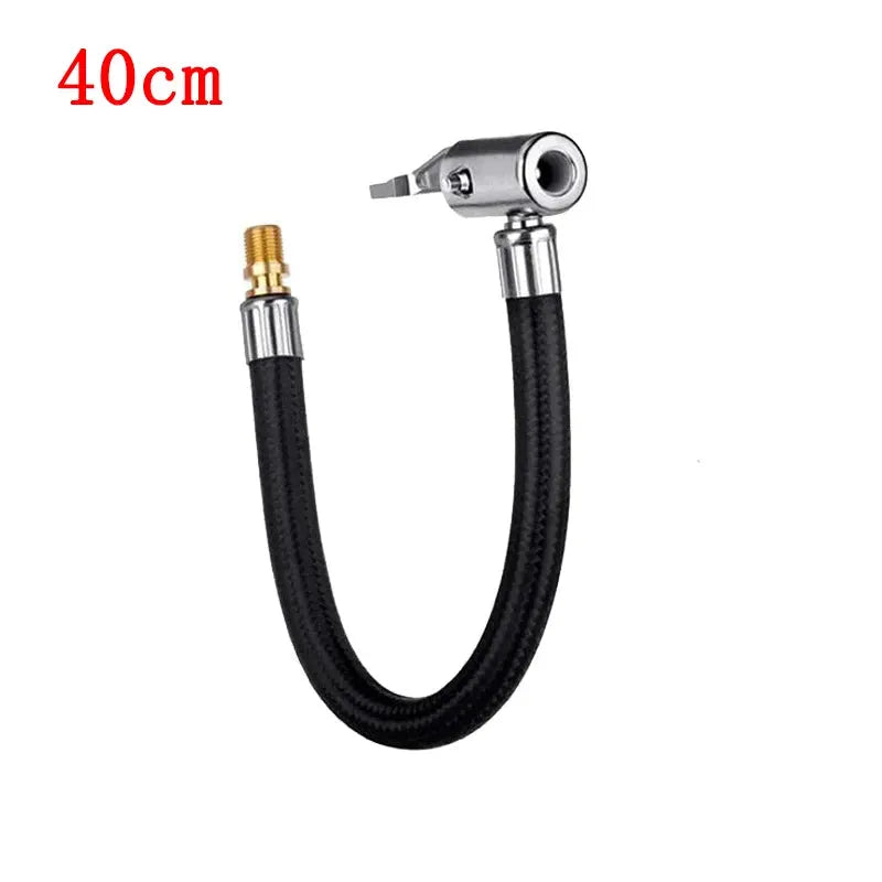 Simples Market car tire inflation extension hose, 40cm, brass connector with metal air chuck.