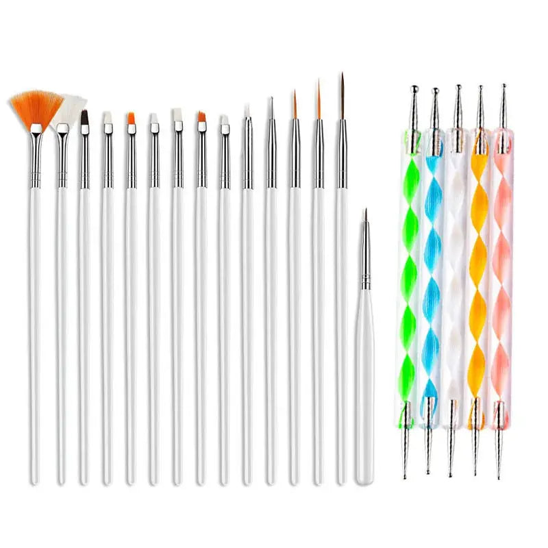 GlamFlex Pro Nails Art Brush Set For Gel Polish And Acrylic Extensions Precision Tools For Liquid Powder Carving