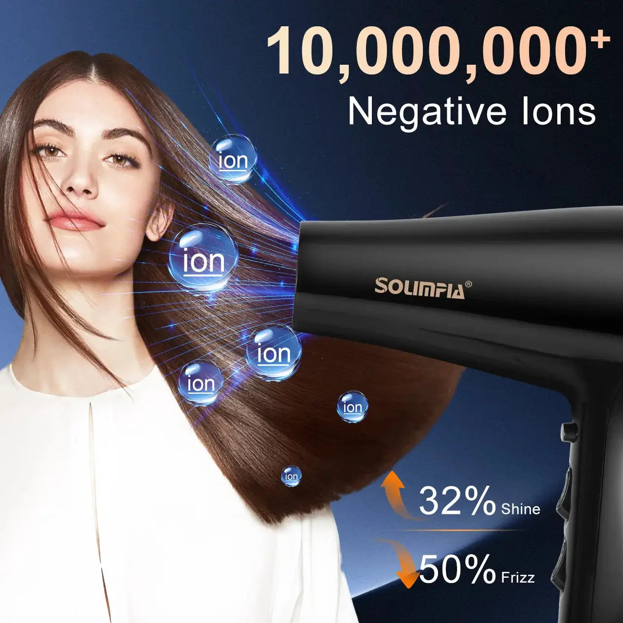 Simples Market 6-level professional hair dryer, black salon-grade high-temp styling tool