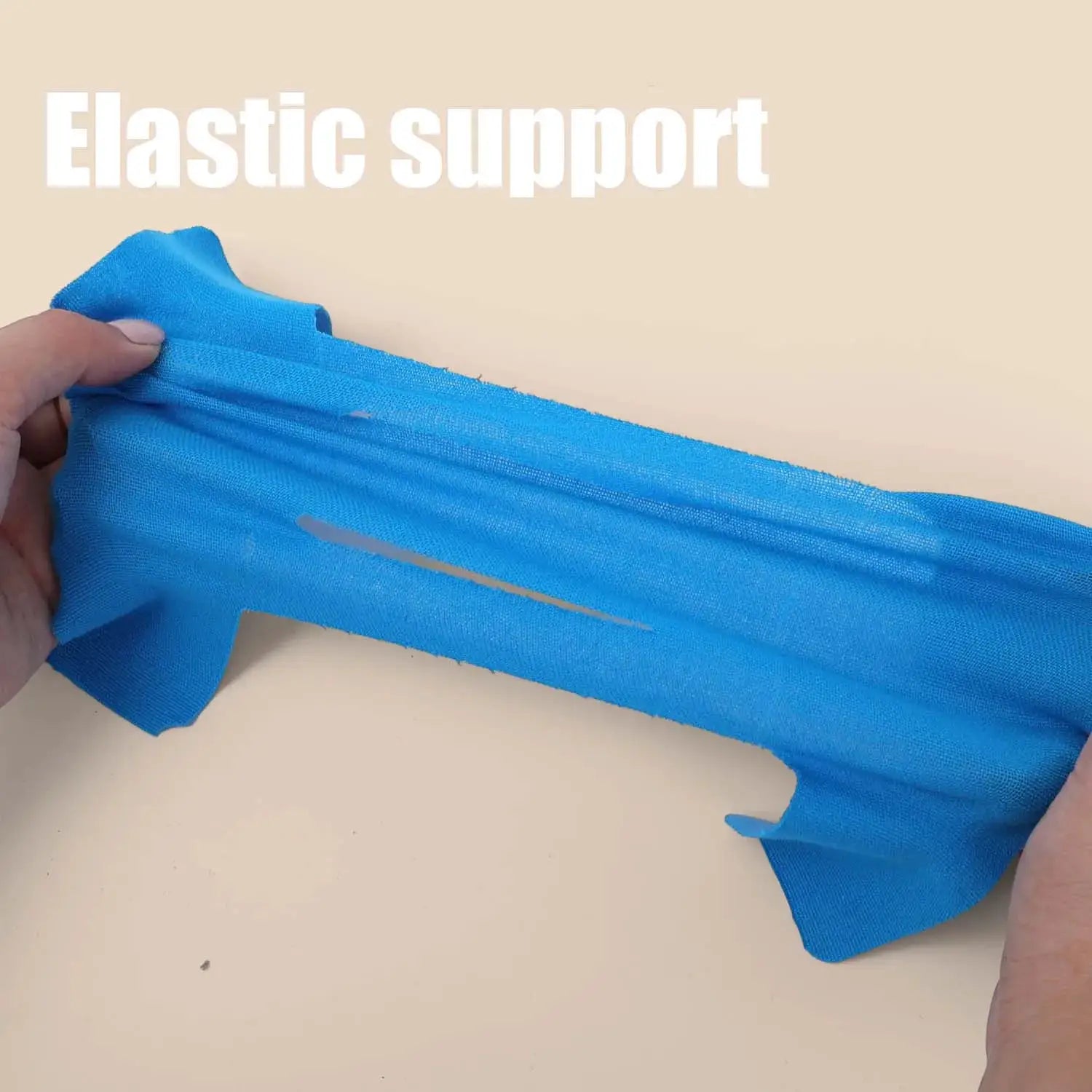 Shoulder kinesiology tape precut, two blue elastic fabric strips