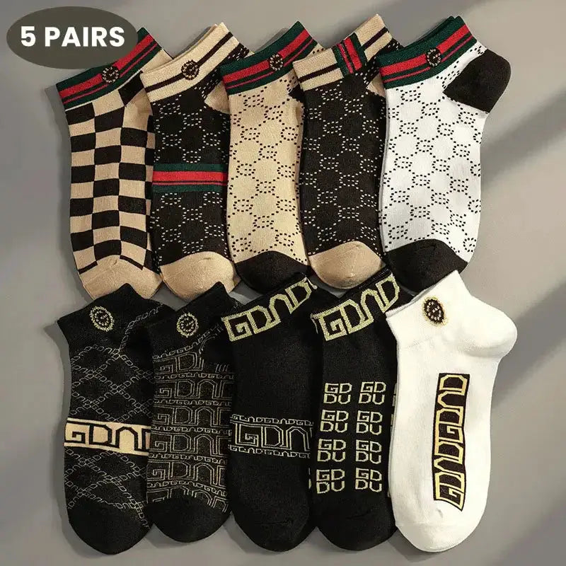 Mens Thin Breathable Low Cut Socks 5 Or 10 Pcs Anti Odor Moisture Wicking Lightweight Comfortable Everyday Wear