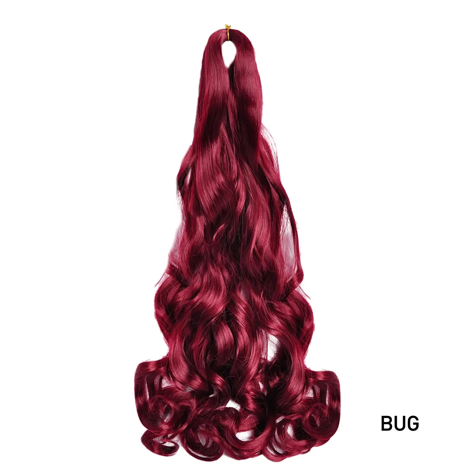 French Curls Braiding Hair 24in synthetic spiral curls extension, magenta red, Simples Market