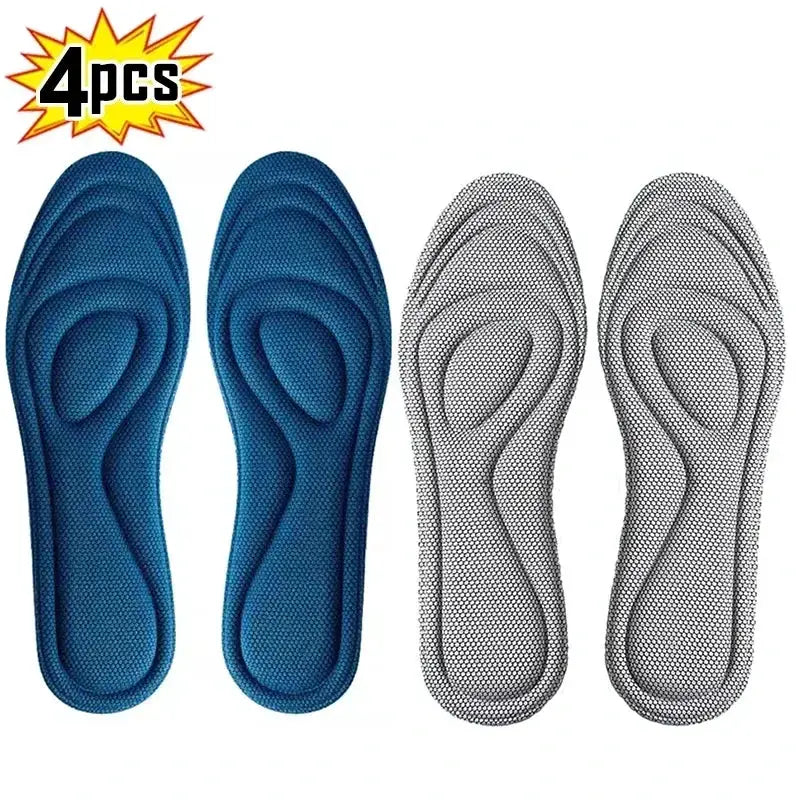 Two Pairs Memory Foam Orthopedic Insoles With Antibacterial Deodorization And Sweat Absorption For Sports Running