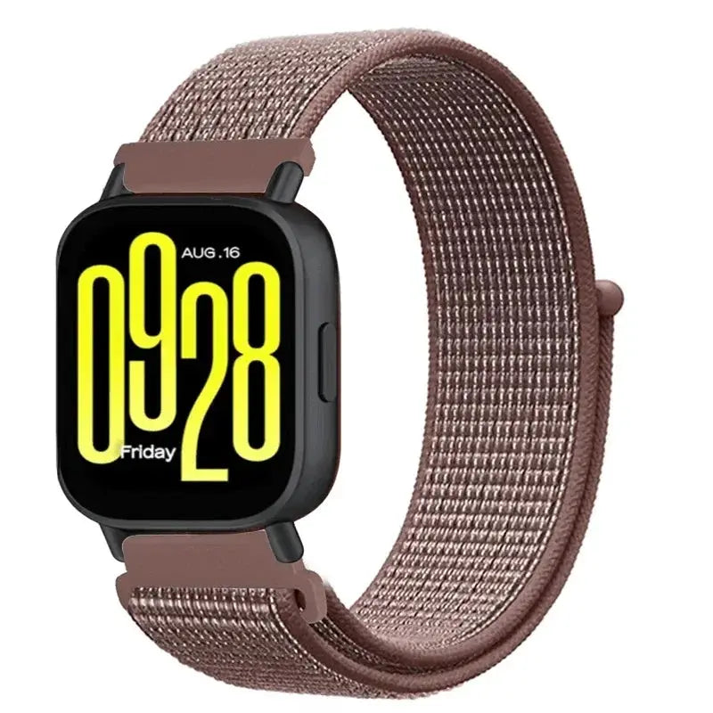 Simples Market nylon loop watch strap for Redmi Watch 5 Active/Lite, rose-brown, 20–22mm, for Xiaomi Watch S4
