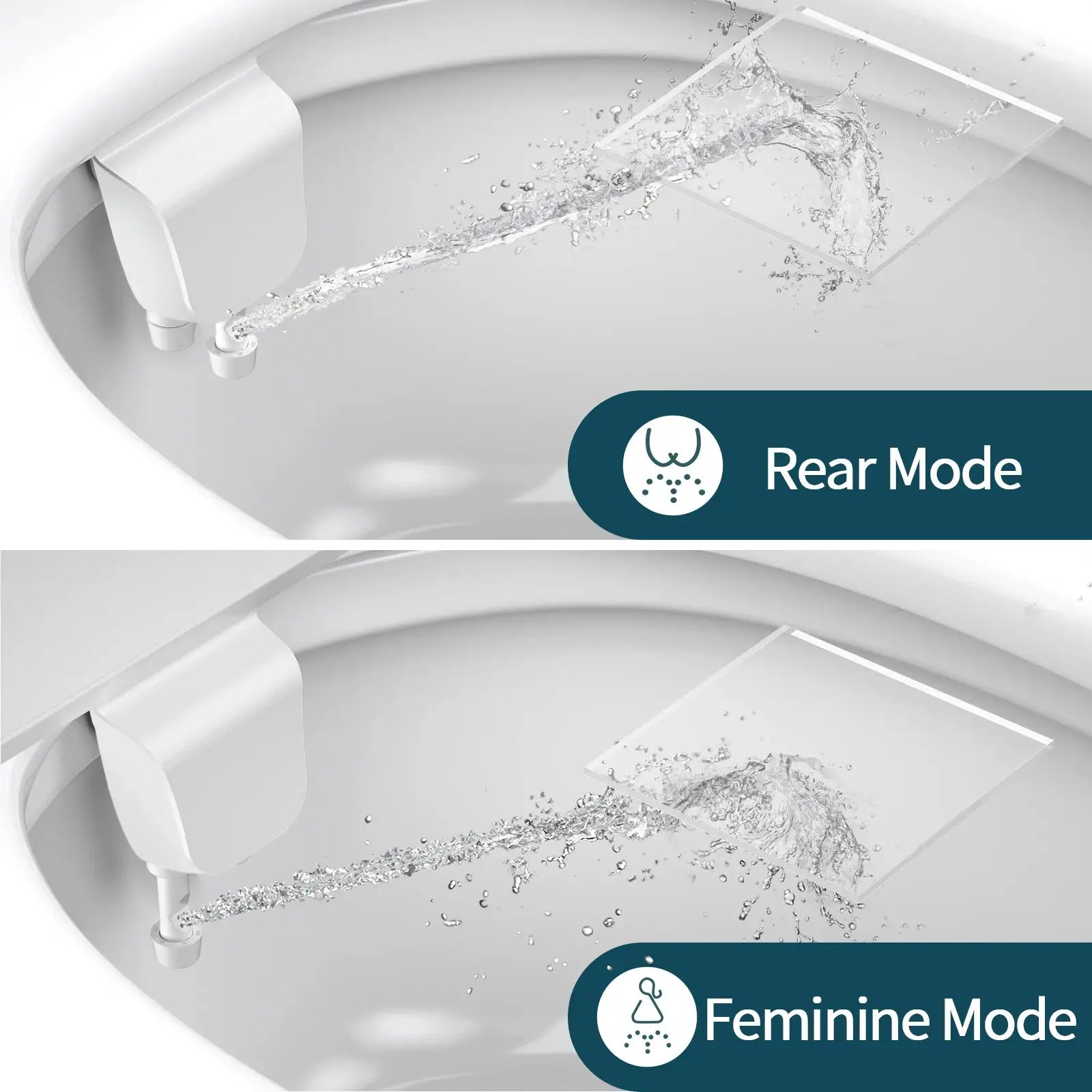 SAMODRA non-electric toilet bidet attachment with dual nozzles, brass inlet, and adjustable water pressure
