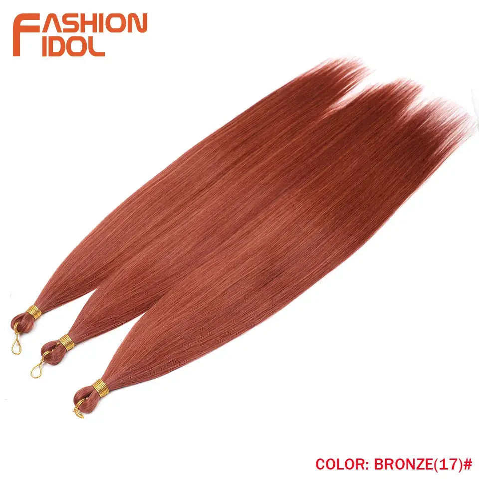 Ariel straight pony hair bundles 28-inch, 3pcs, bronze color, synthetic crochet braids by Fashion Idol