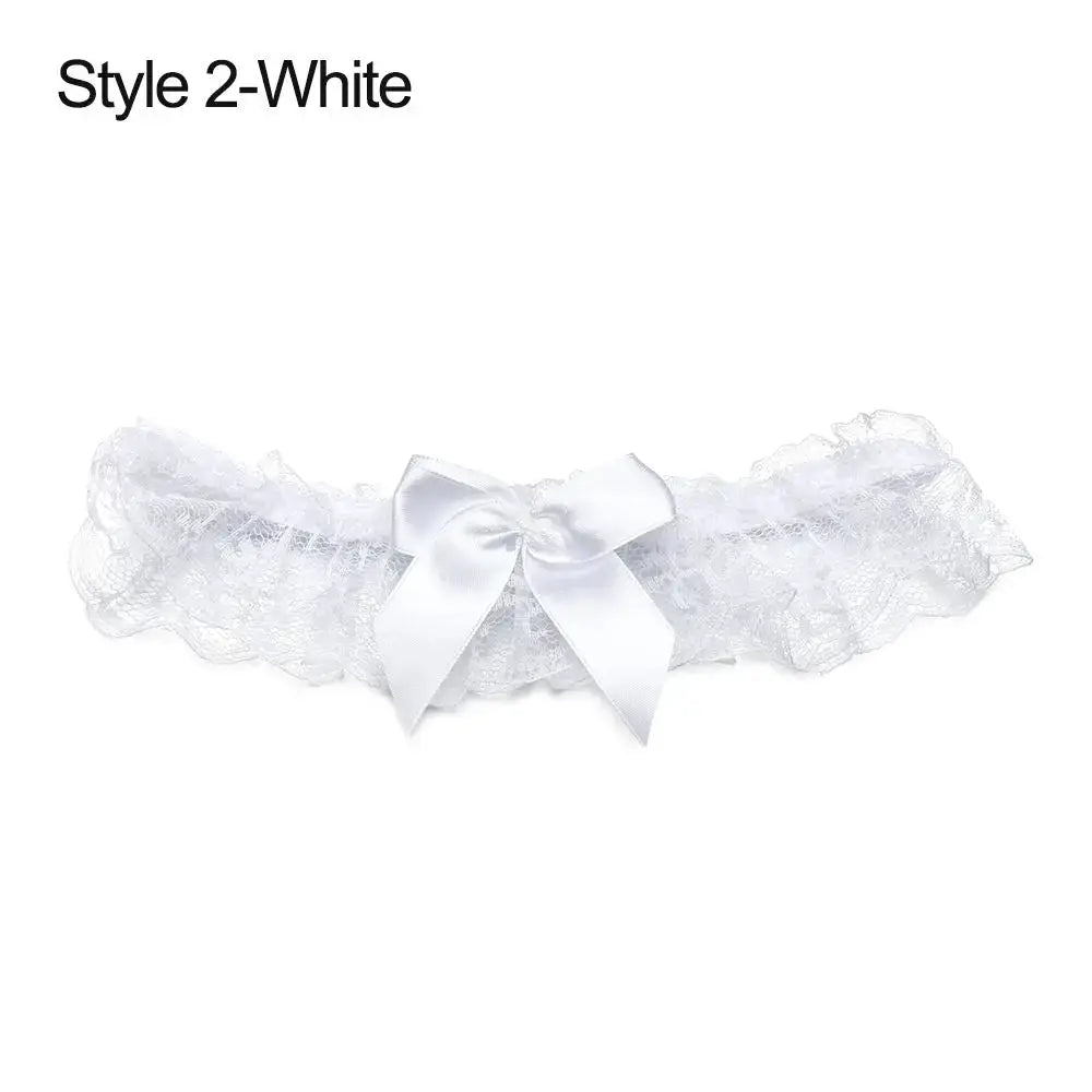LaceLux Garter Belt Leg Ring With Elegant Elastic Polyester Lace Bowknot For Wedding And Cosplay