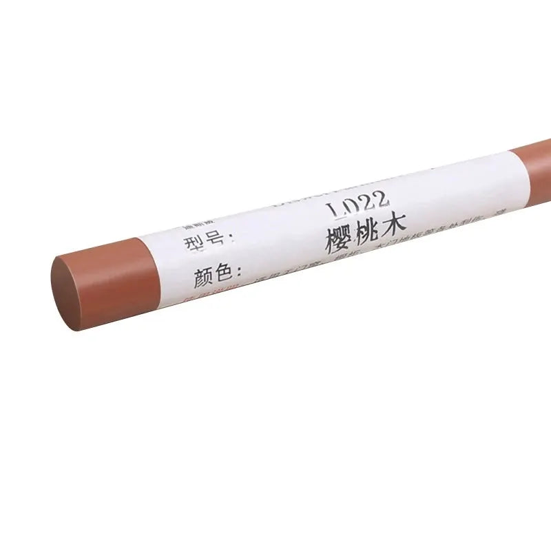 Waterproof wooden furniture repair pen, brown ends with white label