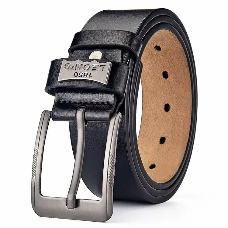 Leons Buckle Leather Casual Jeans Belt For Men Durable PU Material With Retro Luxury Style