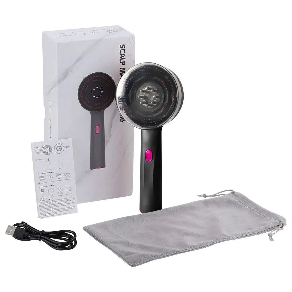 Electric Vibration Massage Comb With Red Light Therapy For Hair Growth Scalp Care Anti Hair Loss Liquid Oil Applicator