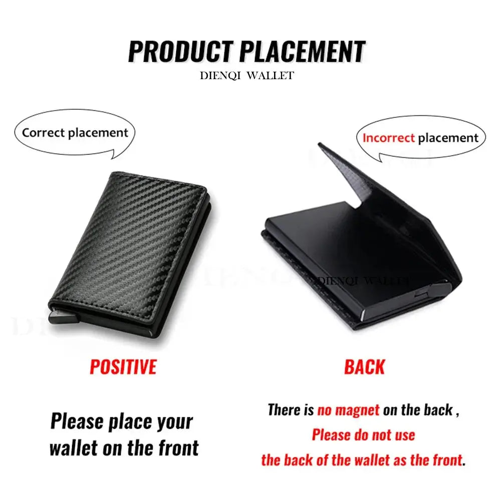 Simples Market RFID-blocking carbon fiber card holder wallet with mini automatic pop-up