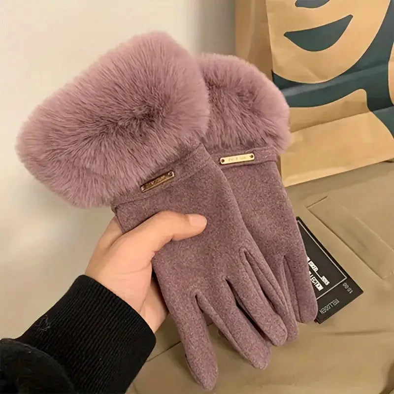PolarGuard Womens Winter Thick Windproof Driving Gloves With Touchscreen Compatibility For Cold Weather Rides