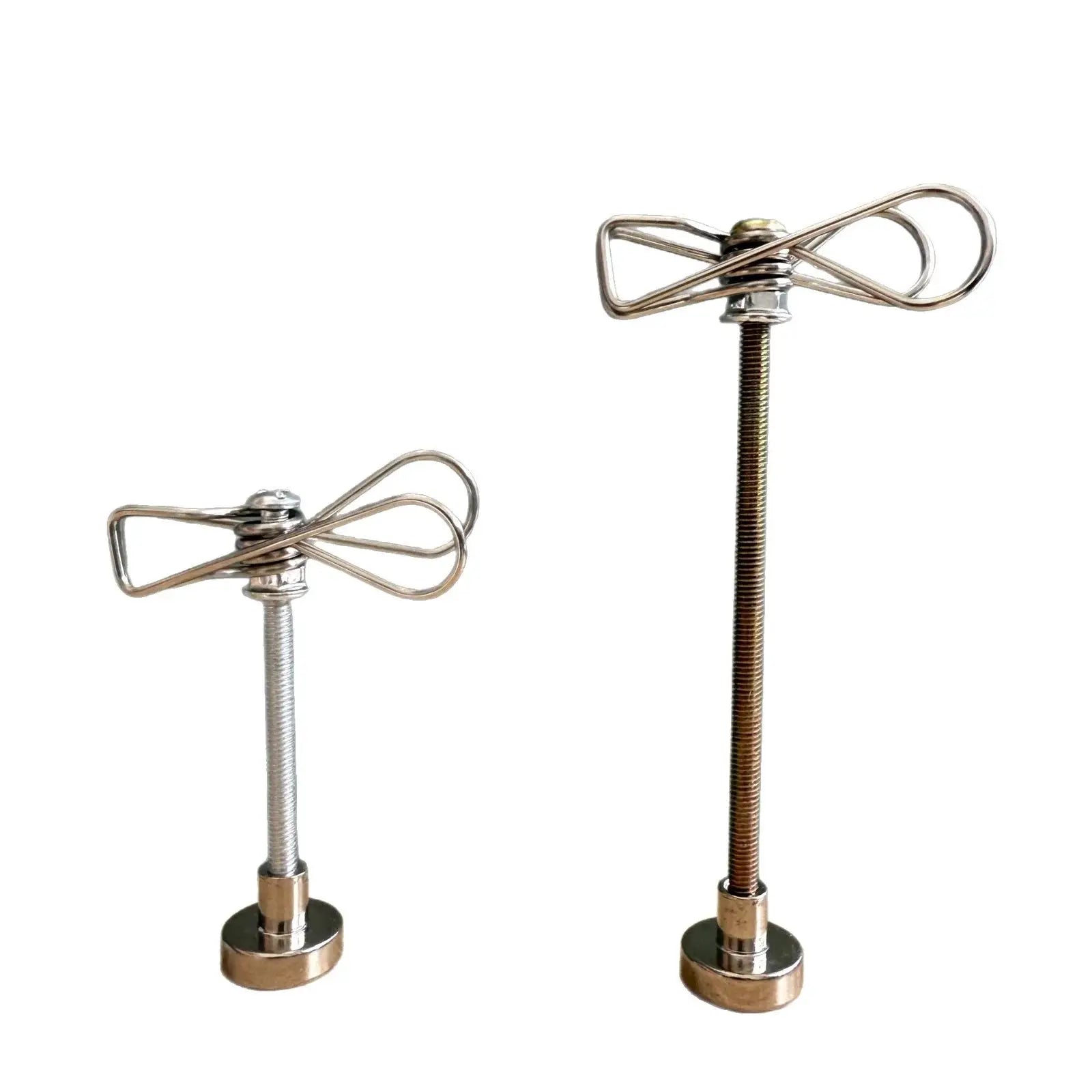 Two magnetic incense clip stands with large ash trays; metallic silver finish.