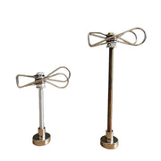 Two magnetic incense clip stands with large ash trays; metallic silver finish.