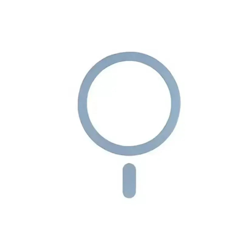 Metal ring magnet plate for MagSafe wireless charger; blue circular ring with small tab