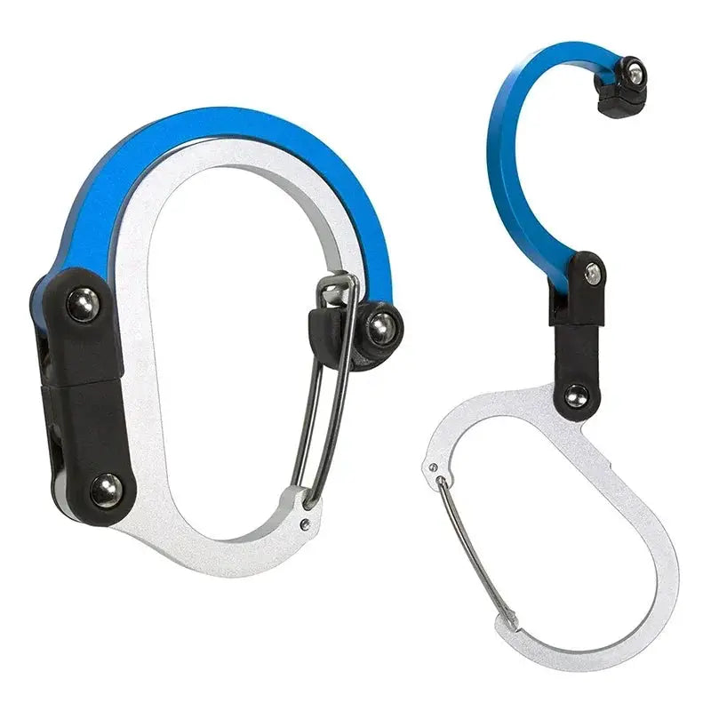 Multifunctional Hybrid Gear Clip Carabiner With 360 Degree Rotating Hook And Strong Buckle For Camping Hiking Travel