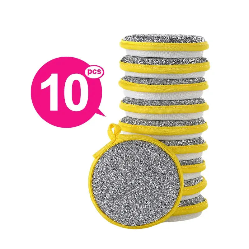 TrueClean Double Sided Dish Sponge With Soft Sponge On One Side And Nylon Scrubber On The Other