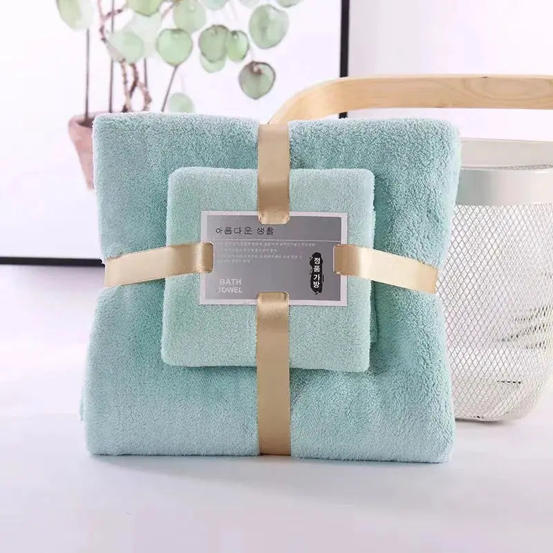 SoftWeave Luxury Bath Towel Set 2 Pack Ultra Soft Quick Dry Towels 100 Percent Polyester For Gentle Skin Everyday Use