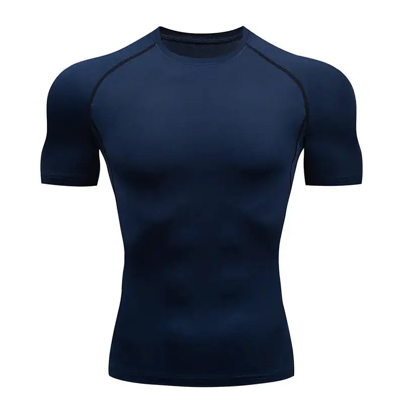 Mens Compression Running T Shirt Quick Dry Short Sleeve Rashguard Gym Sportswear