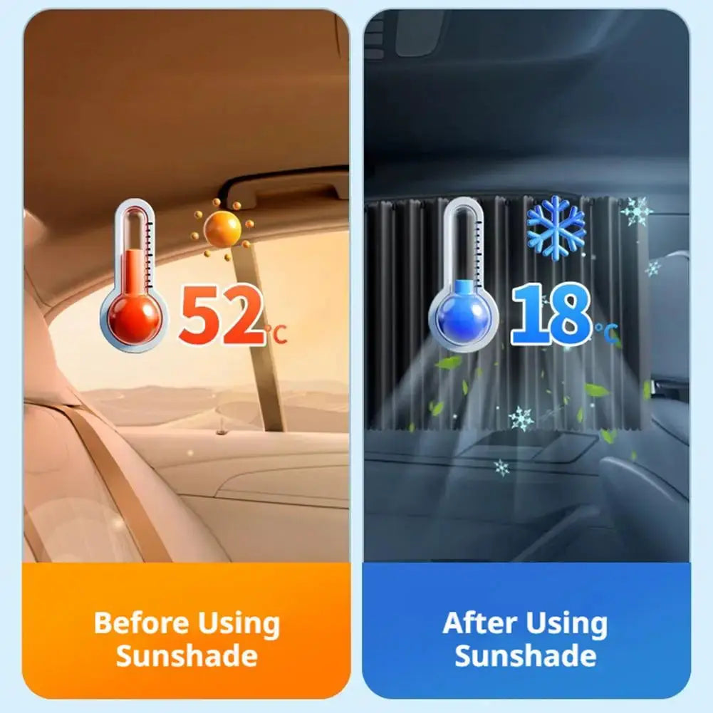 Simples Market car side window sun shade, 2–4pcs, automatic telescopic foldable UV heat shield for sedan or SUV