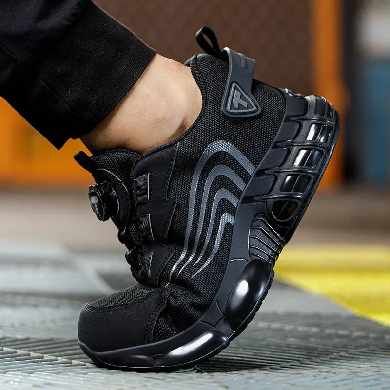 Rotary Button Safety Shoes For Men Anti Impact And Anti Piercing Work Shoes Fashionable Mens Sports Safety Pro