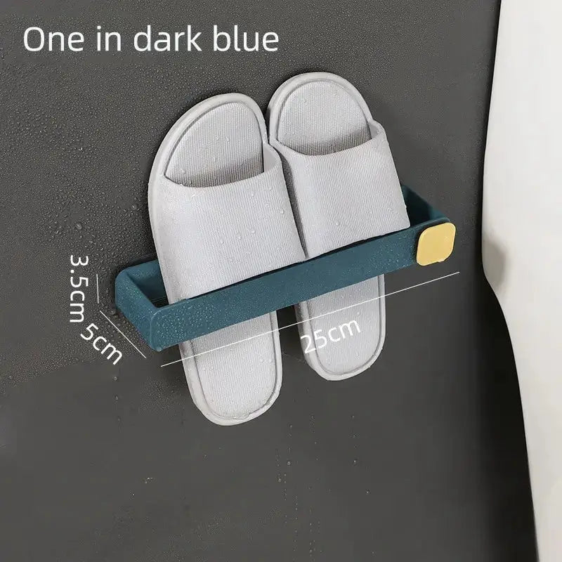 Macarone Bathroom Slipper Shelf Wall Mounted One Piece Shoe Rack Space Saving No Drilling